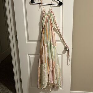 american eagle tie back dress, multicolor, size small